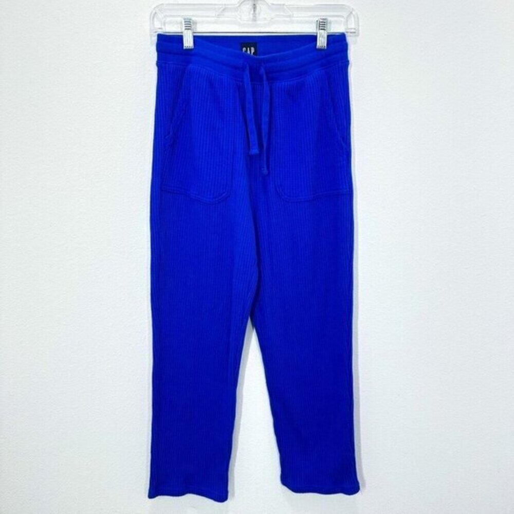 Gap Women's XS Bright Cornflower Blue Waffle Straight Leg Sweats Loungewear